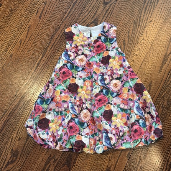 Kookooshka Other - Kookooshka Cape Cod Toddler Girls Dress 3/4 Bubble Hem Floral Butterflies EUC